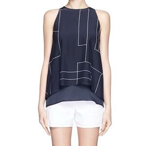 Theory Lyalka C Geometric Print Silk Tank size S